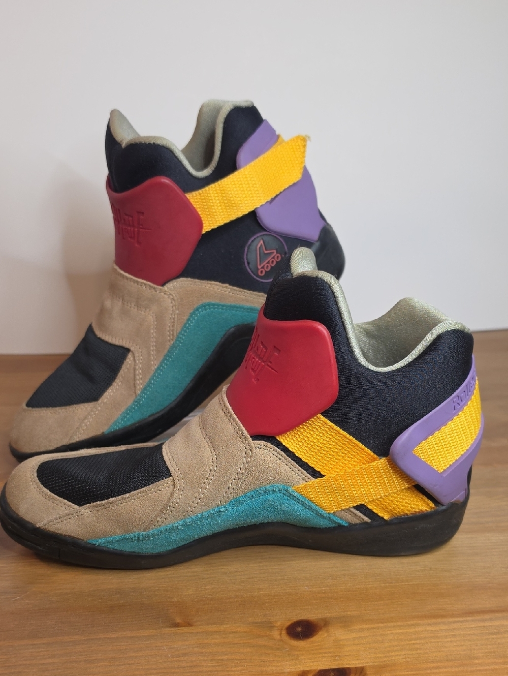 Vintage 1990s Rollerblade Metroblade multicolor suede Inline Skate Shoes - Rare - Picture 3 of 6